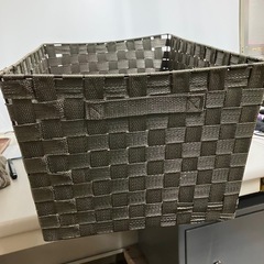 ロ 2508-333 収納ボックス バスケット ダークブラウン 中古の画像