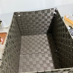 ロ 2508-333 収納ボックス バスケット ダークブラウン 中古の画像