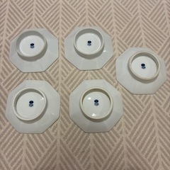8角形　中華取り皿　5点セット　sango 三郷陶器　28の画像
