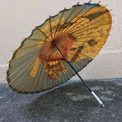 和傘（番傘） 美人画入り 昭和〜平成初期頃／長さ 約69cm／開いた直径 約97cmの画像