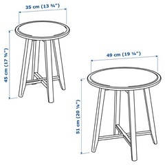 IKEA KRAGSTA クラーグスタ ネストテーブル2点セット ブラック 美品　の画像