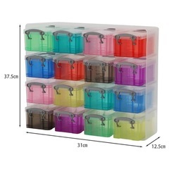 お値下げ！美品【Really Useful Box】オーガナイザーパックで、0.14リットル　収納ボックス　16個セットの画像