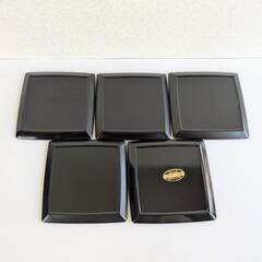 会津漆器②　黒4,0角　銘々皿揃　菓子皿　藪柑子　５枚セットの画像