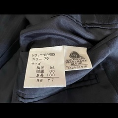 メンズスーツ上下セット ネイビー Y7サイズの画像