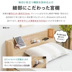 ニトリ シングル ベッド 棚コンセント付きチェストベッドフレーム (SCL 浅引出しタイプ GY) の画像