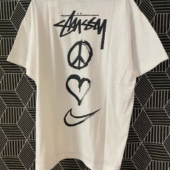 STUSSY x NIKE HEARTS Tシャツ 半袖 ホワイト Sサイズの画像