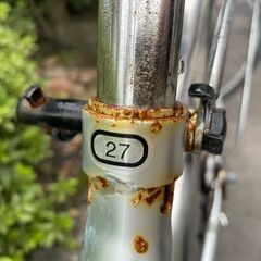 自転車　No.378　シルバー　6段切替　LEDオートライト　【リサイクルショップどりーむ天保山】の画像