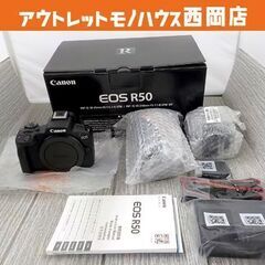 展示品 開封品 CANON デジタル一眼カメラ EOS R50 ダブルズームキット ブラック RF-S18-45㎜ RF-S55-210㎜ 西岡店
