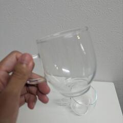 取っ手付き！透明なコップ（×2）の画像