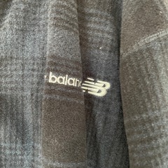 New Balance チェック柄フルジップフリースジャケット 3Lサイズ 紺の画像