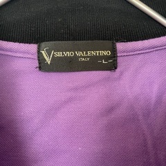 SILVO VALENTINO 紫色の刺繍ポロシャツ Lサイズの画像