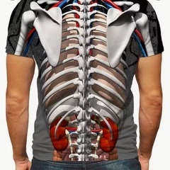 人体内臓プリント Tシャツ3Lの画像