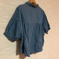 バルーンスリーブデニムシャツ（L）の画像