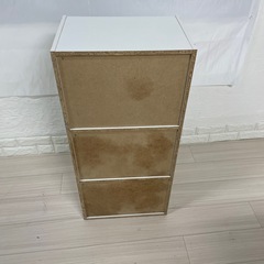 【売り切れ】3段ボックス、ホワイト、カラーボックス、yy0811の画像