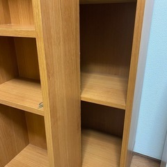 差し上げます！スライド式
木製回転式マルチ収納ラック本棚　可動棚・2列タイプ）の画像