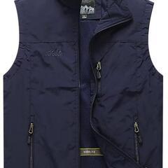 inotenka メンズ ベスト 紺 XXL アウトドア 釣り 登山 キャンプの画像
