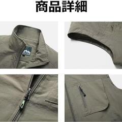 inotenka メンズ ベスト 紺 XXL アウトドア 釣り 登山 キャンプの画像