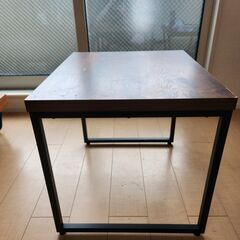 【けさまつ様専用／引取限定／名古屋市熱田区】ローテーブル 木目調 × スチール脚 / Low Table Wood Grain × Steel Frameの画像