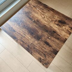 【けさまつ様専用／引取限定／名古屋市熱田区】ローテーブル 木目調 × スチール脚 / Low Table Wood Grain × Steel Frameの画像