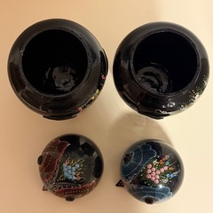 ヴィンテージ ロイヤル タイ スタイル 漆塗り フクロウ型 蓋付き容器の画像