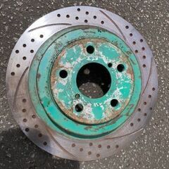 スバル　レガシィ・インプレッサ等　スミトモ２ＰＯＴ用　Ｒローター（スリット・ディンプル）　２枚セット　中古品の画像