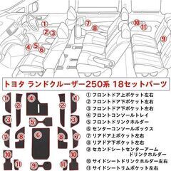 未使用 社外品 ランドクルーザー250系 ラバーマット 18枚 ホワイト ノンスリップマット LAND CRUISER ランクルの画像
