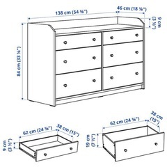 IKEA　HAUGA/ハウガ：チェスト（引き出し×6）ホワイトの画像