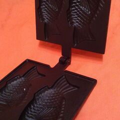 【直接引取り限定】試し使用のみ■南部鉄器■岩鋳■②枚同時焼き■たい焼きプレート■お菓子■製菓用品■おやつ調理器具■配送不可の画像