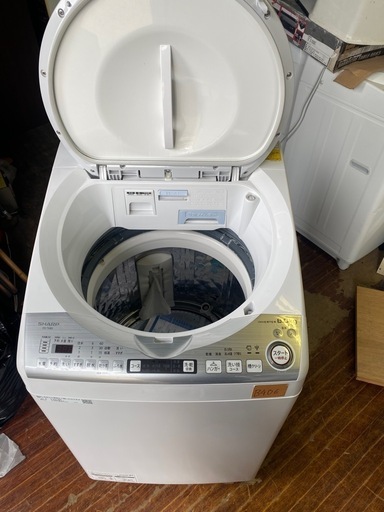 NO B406?福岡市内配送設置無料✨?ES-TX8D-W 縦型洗濯乾燥機 ホワイト系 [洗濯8.0kg /乾燥4.5kg /ヒーター