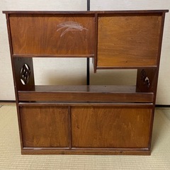 アンティーク　茶箪笥　飾り棚　ビンテージ家具　アンティーク昭和レトロ棚の画像