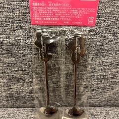 ディズニー ミッキー＆ミニー スプーン＆フォークセット (新品未使用品)の画像