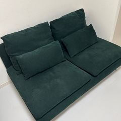8月18日まで】IKEA ソーデルハムン 3人掛コンパクトソファダークグリーン