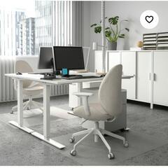 IKEA 昇降式 デスク ホワイトの画像