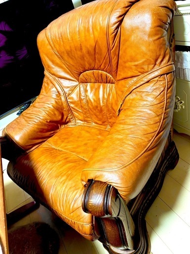 牛革 オランダ製ヴィンテージ一人用ソファ