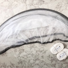 【美品・付属品完備】HZDMJベビーベッド グレー 折りたたみベビーベッドの画像