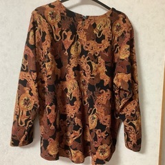 昭和レトロ　チュニック　カットソー　ブラウンの画像