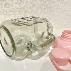 【新品】ガラス製　タンブラー　ドリンクボトル　ピンク　持ち運び可の画像