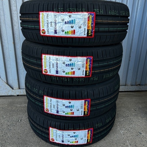 N-BOX、タントなど?165/55R15 MINERVA 新品4本工賃込み価格