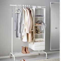 【美品】IKEA ハンガーラック RIGGA ホワイト　　　　の画像