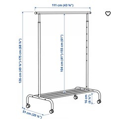 【美品】IKEA ハンガーラック RIGGA ホワイト　　　　の画像