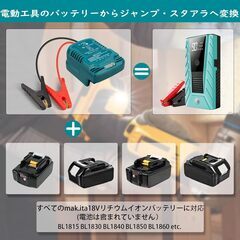 マキタ BL1860 18V 対応 緊急ジャンプスターター 30A 12V車載専用（マキタのバッテリーは付属しません）の画像
