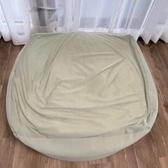 【中古品】無印良品　体にフィットするソファ　セット(本体とカバー)　よもぎ②の画像