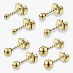 新品⭐︎ステンレスポストピアス ゴールド・ピンクゴールド(5,4,3,2mm)の画像