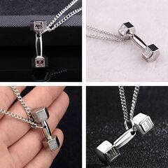 ステンレススチール/フィットネスジムチェーンネックレス①（新品）の画像