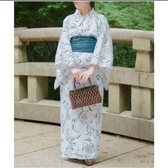 【Chico】アートフラワー柄  浴衣（white）の画像