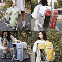 ねこ用キャリーバッグ ピンク 【新品同様】 我が家の取締役（５歳♀）がお気に召さなかったので未使用の画像