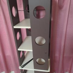 ニトリ　回転本棚　7段　ブラウンの画像