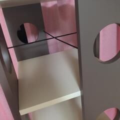 ニトリ　回転本棚　7段　ブラウンの画像