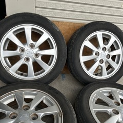 【お盆SALE】値下げ！！【アルミ】ダイハツ純正 14インチ 155/65R14 タイヤセット ブリヂストンの画像