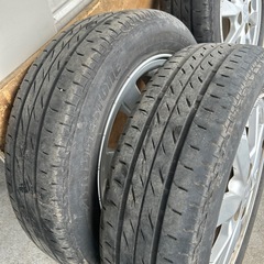【お盆SALE】値下げ！！【アルミ】ダイハツ純正 14インチ 155/65R14 タイヤセット ブリヂストンの画像